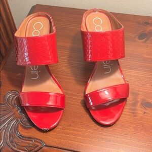 Calvin Klein Red Mules size 8